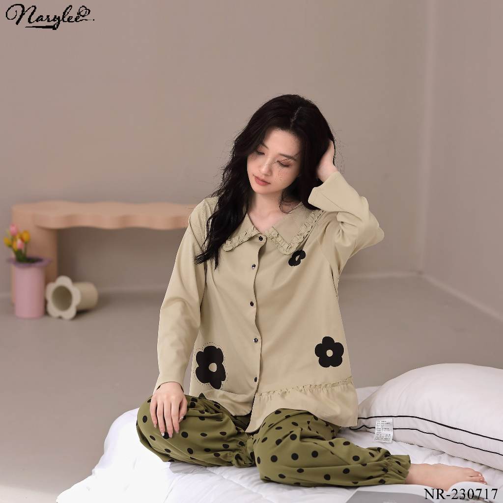 Bộ Pyjama Nữ Dài Tay Chất Liệu 100% COTTON Cao Cấp Thương Hiệu NARYLEE Mã NR-230717