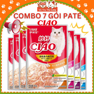 Combo 7 gói pate ciao cho mèo gói 70g