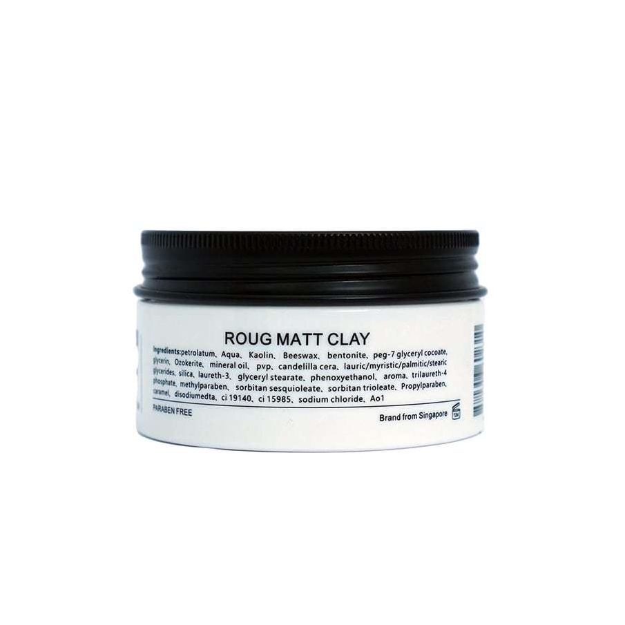 Sáp vuốt tóc Roug Matt Clay, Matte Clay 90gr - Chính Hãng Singapore - new 2023 + Quà Tặng