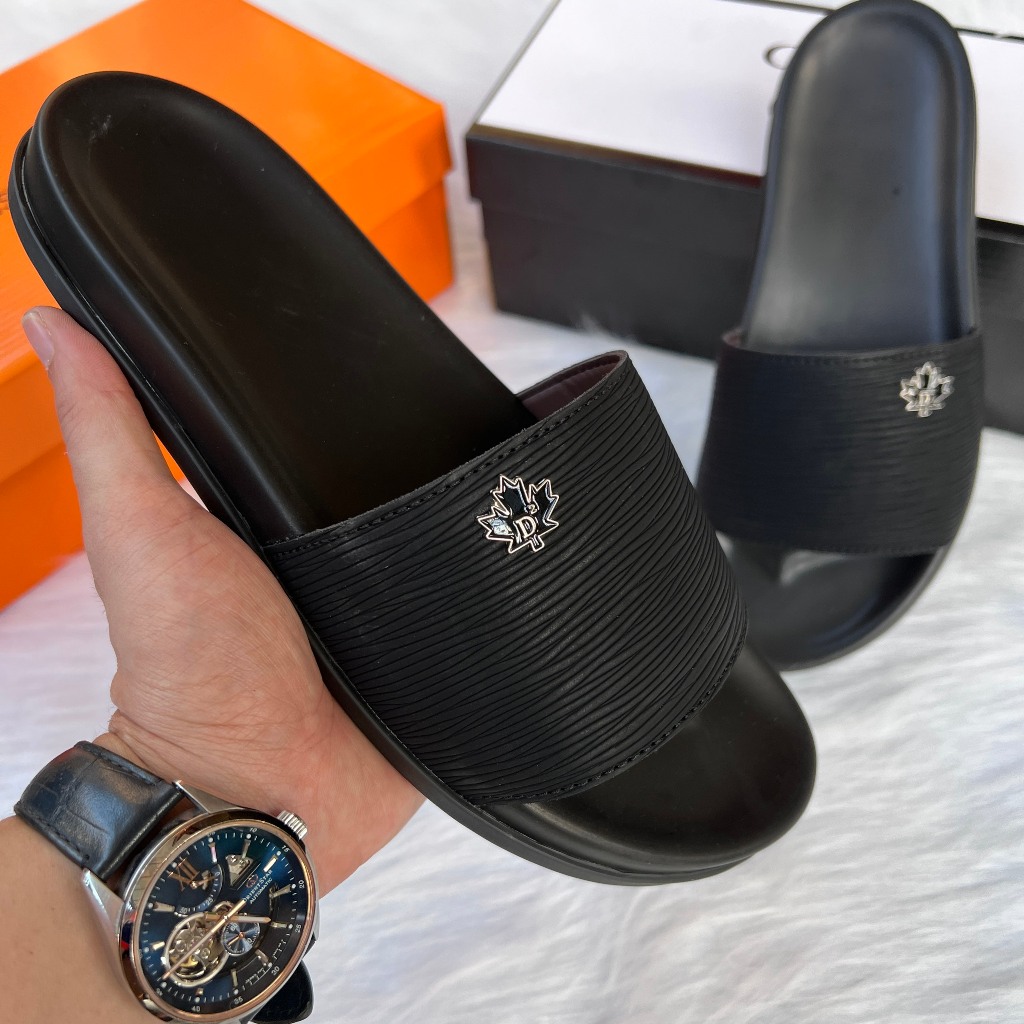 Dép Quai Ngang Lá Phong Da Nhăn, Sang Trọng Và Lịch Lãm