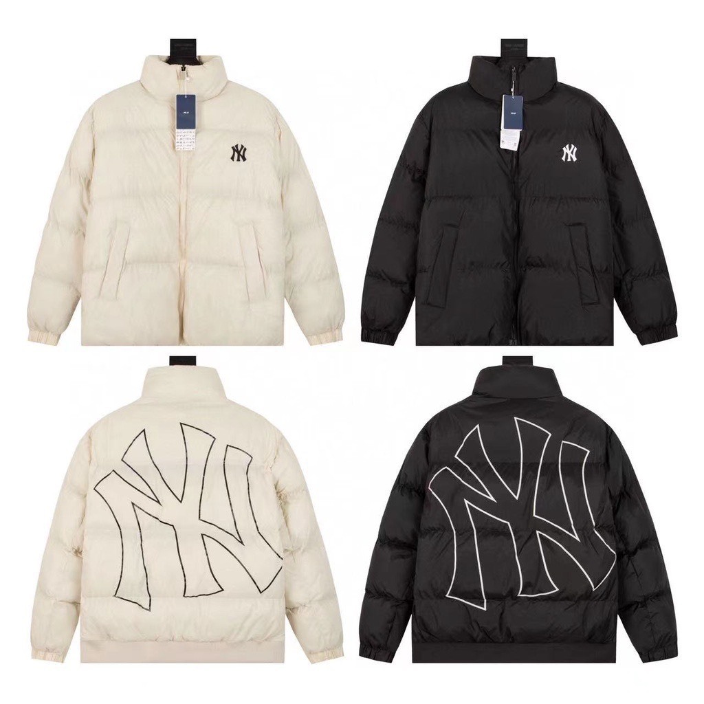 Áo phao MLB logo thêu chính hãng cao cấp phao béo Pufer Jacket basic cổ cao , tem mac đầy đủ form nam nữ