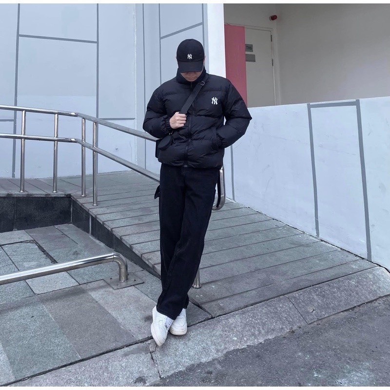 Áo phao MLB logo thêu chính hãng cao cấp phao béo Pufer Jacket basic cổ cao , tem mac đầy đủ form nam nữ