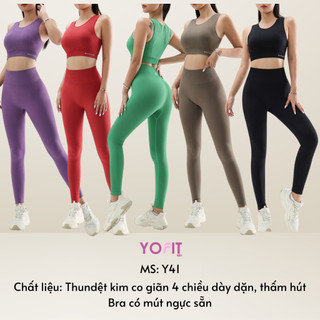 Set quần áo tập GYM YOGA Dệt Kim cao cấp hãng Naqi Quảng châu -Y41