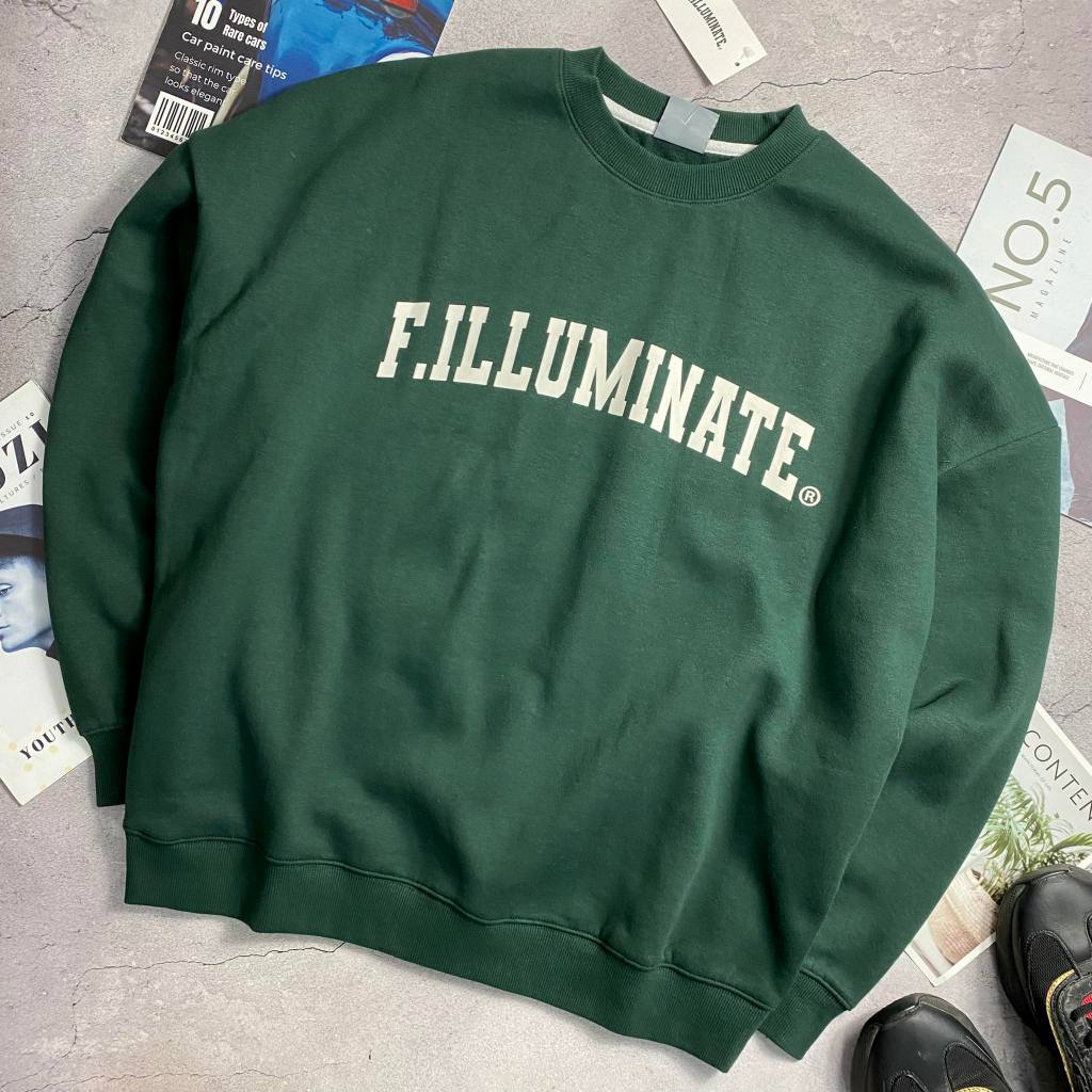 Áo nỉ F.ILLUMINATE in chữ unisex mặc đôi nam nữ