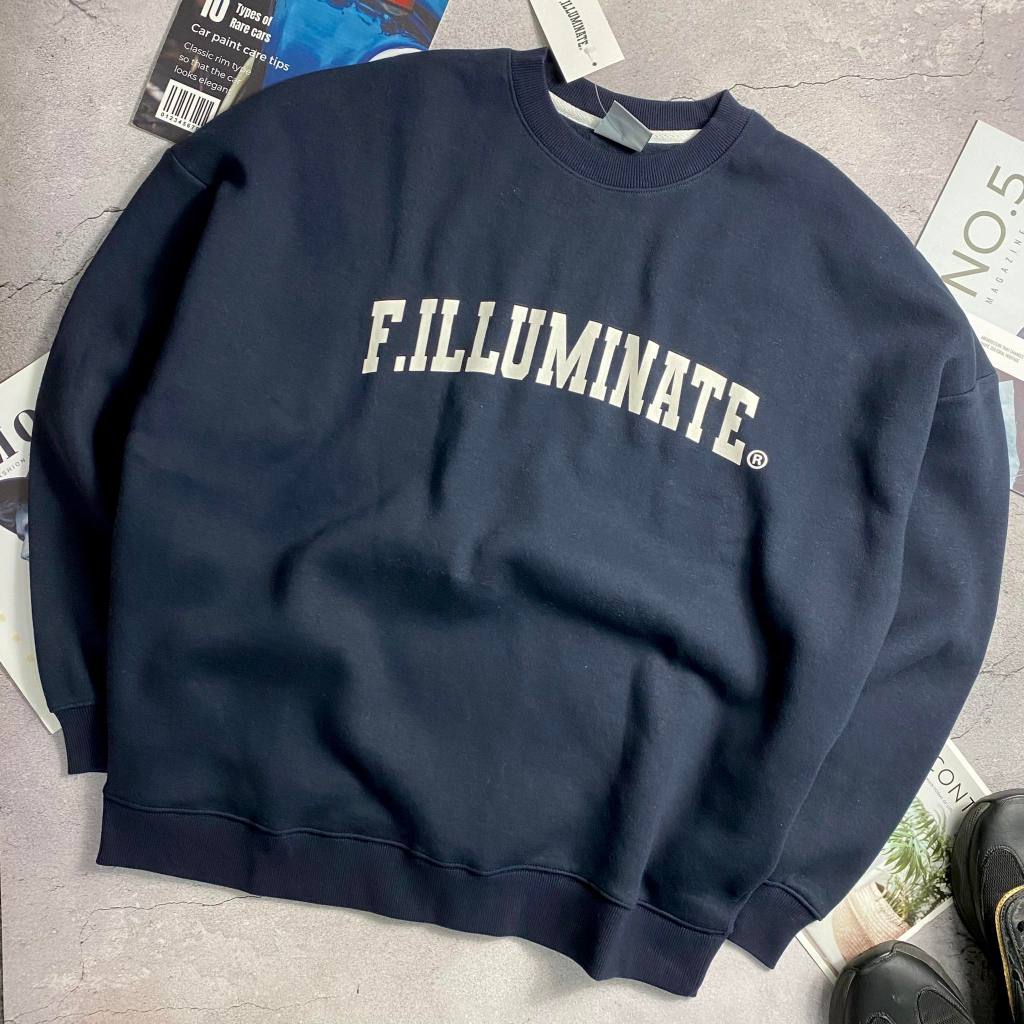 Áo nỉ F.ILLUMINATE in chữ unisex mặc đôi nam nữ