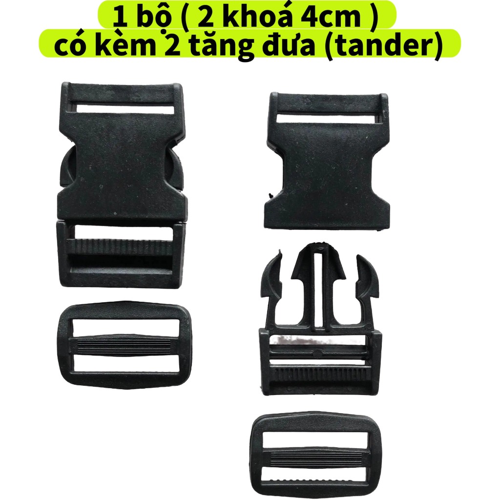 Bộ Khoá cài, khoá bóp, tander làm balo, túi đeo ,Khoá paracord, chốt cài quai cặp balo, khóa cài nhựa rẻ đẹp 1 cặp 2 cái