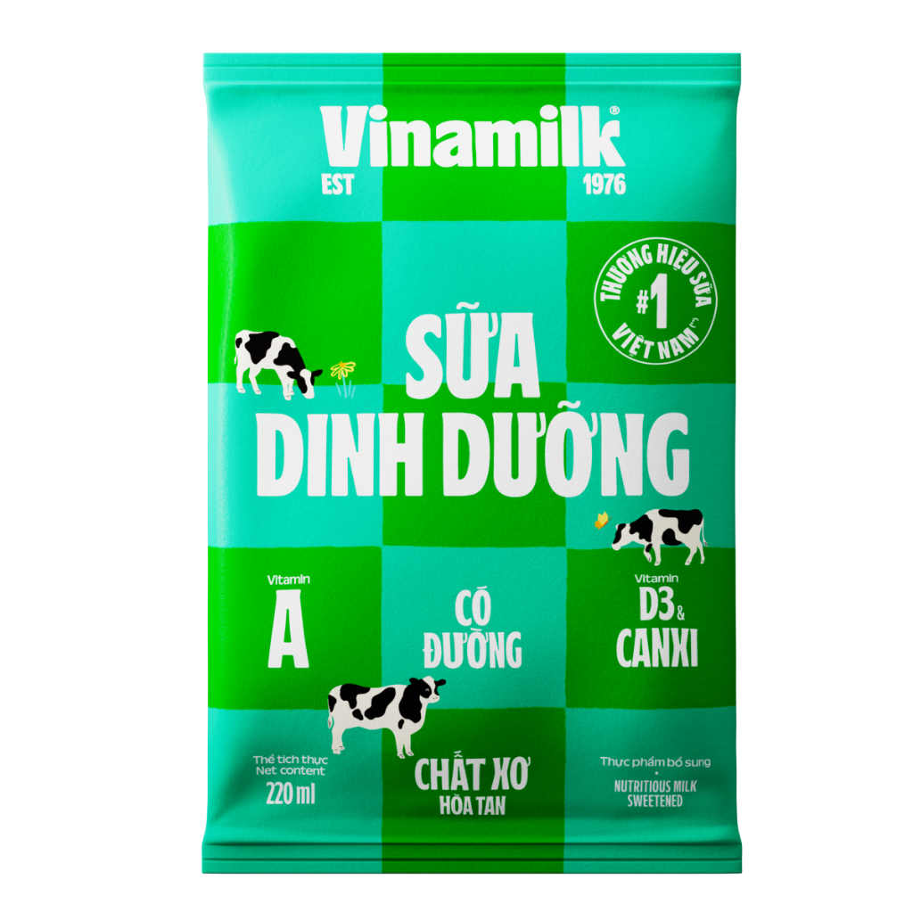 Thùng 48 Bịch Sữa dinh dưỡng Vinamilk có đường 220ml