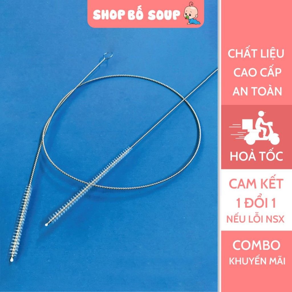 Cọ Rửa Ống Hút Bình Sữa, Cọ Rửa Dây Máy Hút Sữa Cho Bé ( Thép Không Gỉ, Uốn Cong Dễ Dàng) Shop Bố Soup