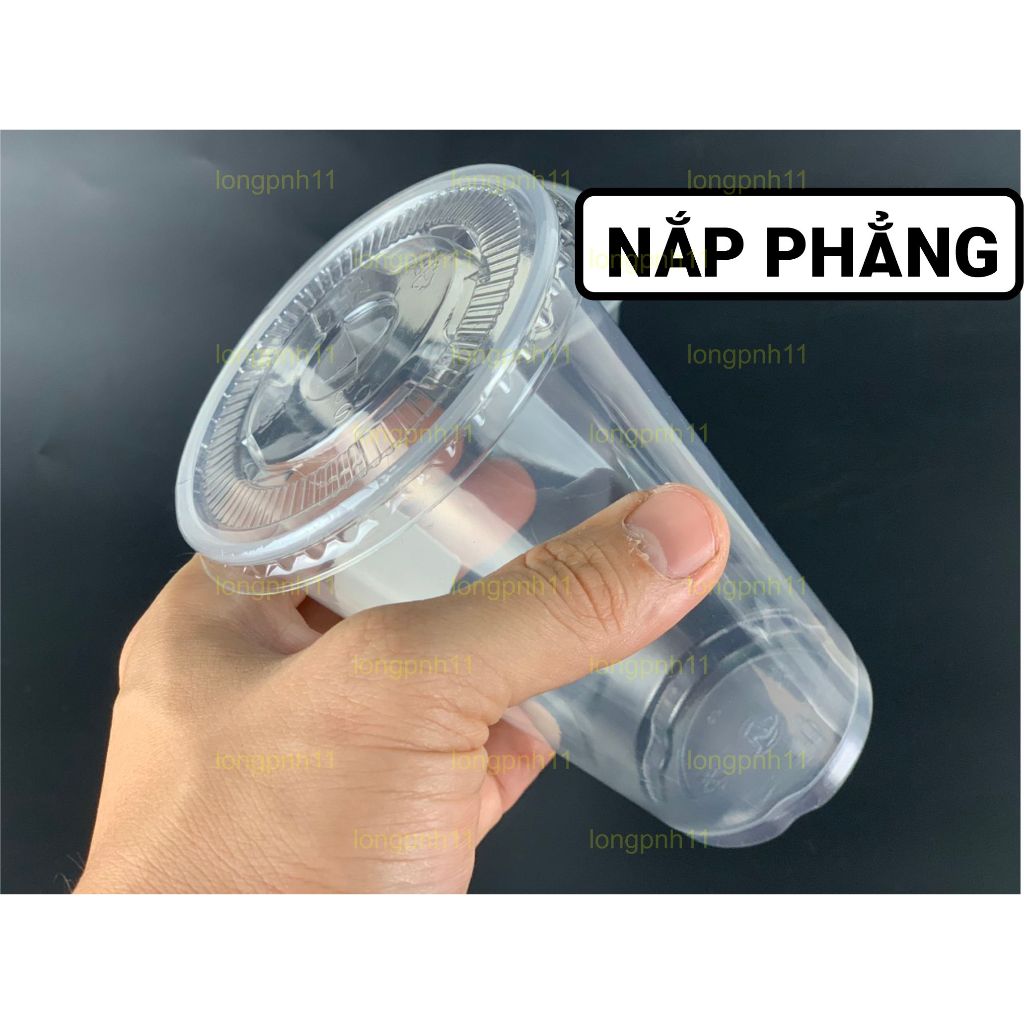 50 Ly Nhựa tim Dày kèm nắp 90mm Trong Suốt Loại Dầy Dung Tích 500ml, 700ml, nắp cầu