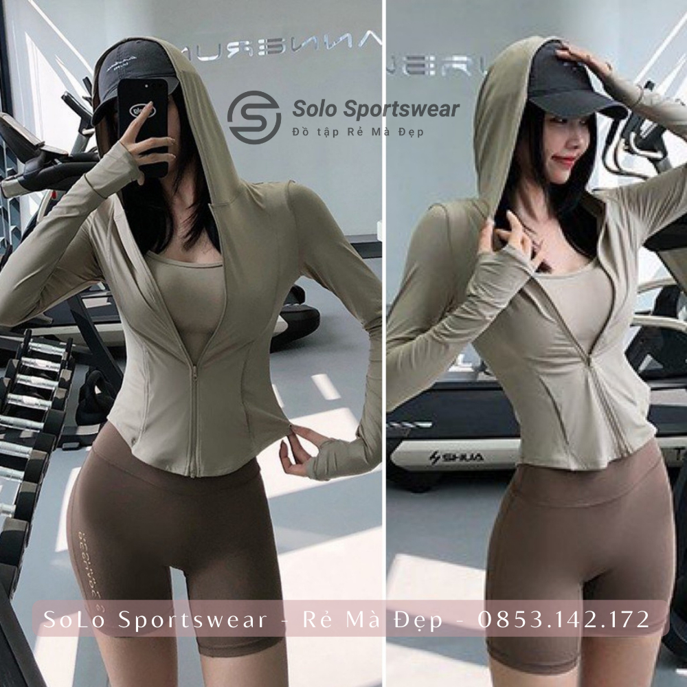 Áo khoác Gym Chống Nắng Thể Thao Nữ Thun Mềm Siêu Mịn Cực Co Giãn Thoáng Mát Thoải Mái SOLO SPORTSWEAR 2288