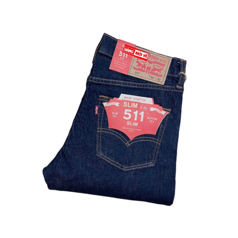 Quần jean nam Lv 511 slim fif vừa vặn ống 17-18 co giãn phôm chuẩn vãi không phai màu