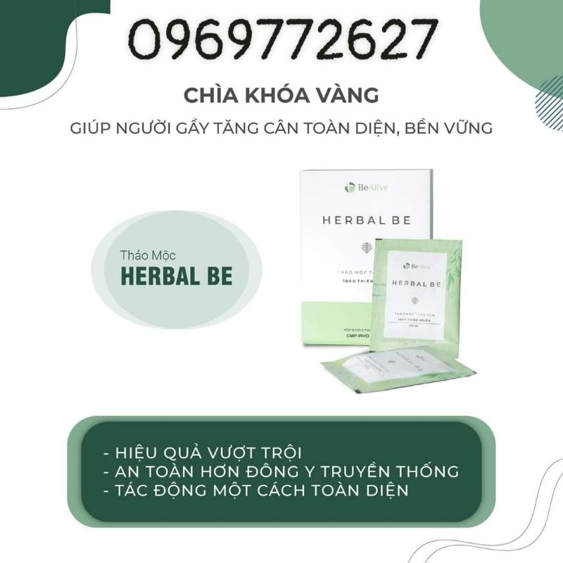 Tăng Cân Herbal Be của BEALIVE Chính Hãng BeCorp Herbalbe Giúp Tăng Cân Hiệu Quả Tăng 2-3 Kg sau 15 Ngày
