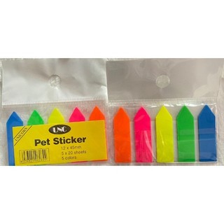 Giấy stick note dán nhựa 5 màu dạ quang Sign Here, trình ký, phân trang - 1 xấp