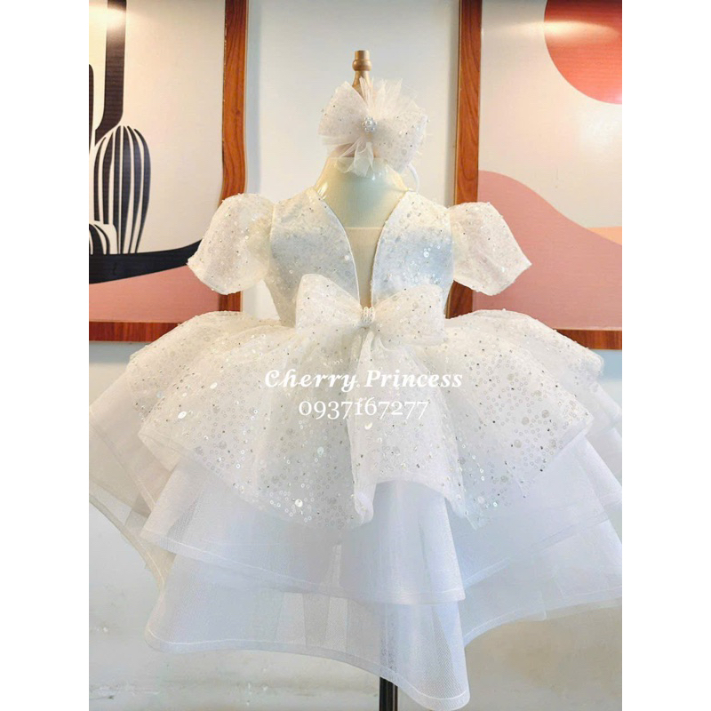 𝗞𝗲𝗹𝗹𝘆 𝐃𝐫𝐞𝐬𝐬 -Đầm Váy công chúa kim sa bé gái thiết kế cao cấp sang chảnh