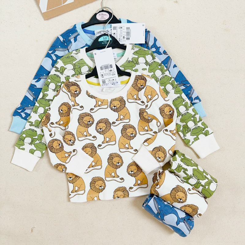 ✨MALINHKID✨BT002- Set 3 bộ thun ẾCH CÁ, SƯ TỬ trẻ em VNXK