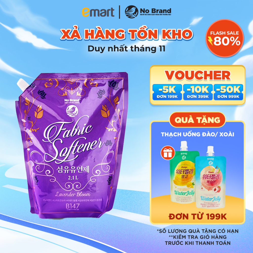 Nước Xả Vải Hương Lavender No Brand Túi 2.1L - Emart VN