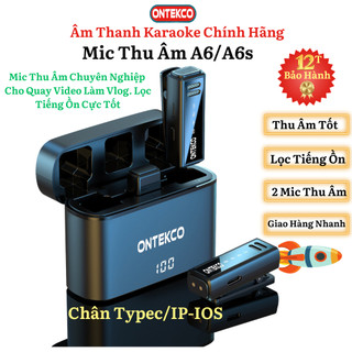 Mic thu âm lọc tiếng ồn ontekco a6/a6s dùng với điện thoại lọc tiếng ồn cực đỉnh