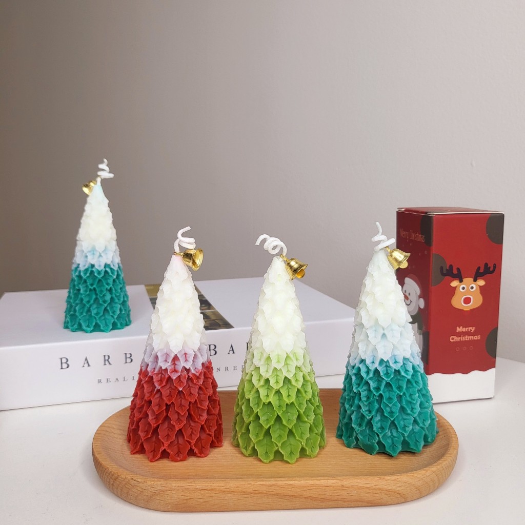 Nến thơm cây thông noel trang trí mùa giáng sinh, làm quà tặng ý nghĩa, chill, đốt, trang trí