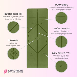 Thảm tập yoga du lịch Liforme Classic 2mm - Olive