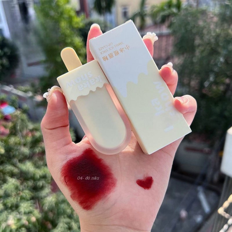 Son Kem Lì Kakashow Chống Dính Thiết Kế Hình Cây Kem Mềm Mịn Dễ Thương C179