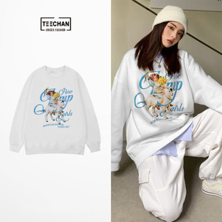 Áo Sweater Unisex HD422 Form Rộng Nam Nữ TEECHAN Phông Tay Lỡ Basic Cotton Phong Cách Hàn Quốc