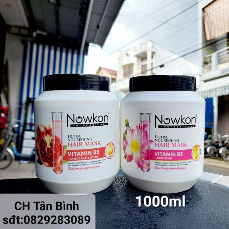 MẶT NẠ HẤP TÓC SIÊU DƯỠNG Nowkon có 02 mùi hương: Hương lựu & Hương senDUNG TÍCH : 500ML & 1000ML sản phẩm chính hãng