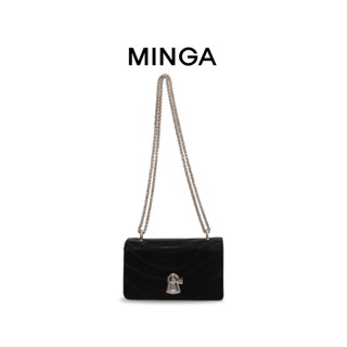 Túi xách kẹp nách nữ đeo vai MINGA Túi Vuông Mini Da Pu Vân Lượn Sóng Khóa Xoay Tiện Lợi Sang Chảnh Dự Tiệc 6078 A-11