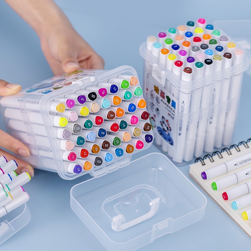 Bút Màu Marker Cao Cấp 2 Đầu Họa Cụ Tô Màu, Bút Dạ Đánh Dấu, Vẽ Tranh Anime - Bộ 12 / 24 / 36 / 48 Màu