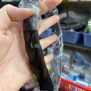 Băng đô tết tóc bính phồng, cài làm bằng tóc giả