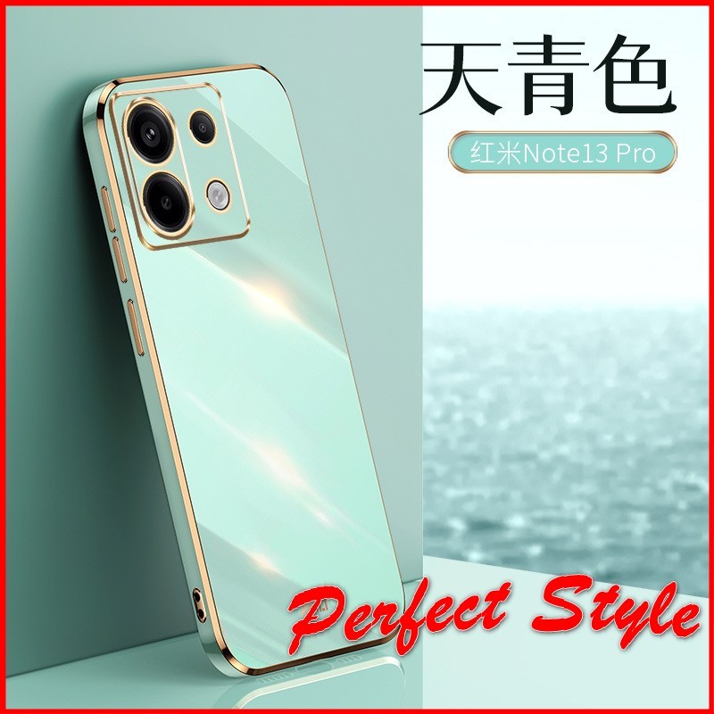 Ốp Lưng viền vuông Xiaomi redmi Note 13 Pro 5g - Note 13 4g 5g Viền bóng mạ vàng sang trảnh