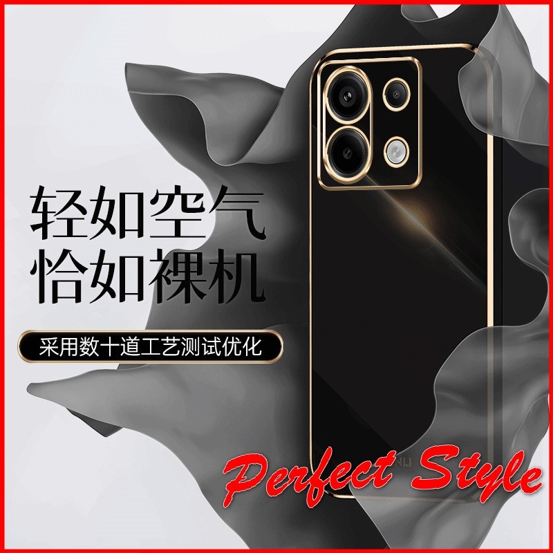 Ốp Lưng viền vuông Xiaomi redmi Note 13 Pro 5g - Note 13 4g 5g Viền bóng mạ vàng sang trảnh