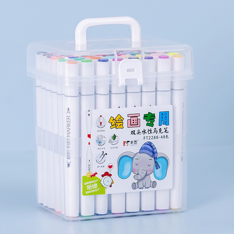 Bút Màu Marker Cao Cấp 2 Đầu Họa Cụ Tô Màu, Bút Dạ Đánh Dấu, Vẽ Tranh Anime - Bộ 12 / 24 / 36 / 48 Màu