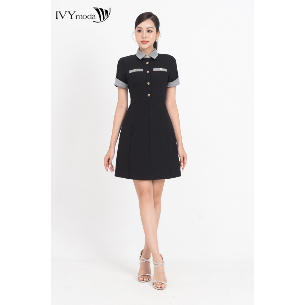 Đầm Tuysi phối màu nữ IVY moda MS 48M8594