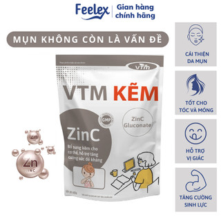 Viên uống VTM  Kẽm ZinC bổ sung kẽm cho cơ thể, tăng cường đề kháng - gói 30 viên
