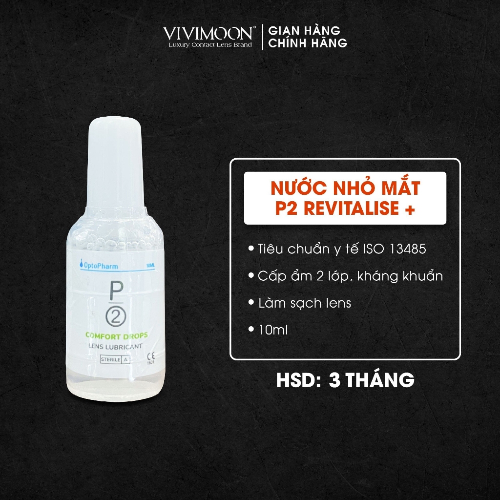 Combo nước ngâm lens và nhỏ mắt cấp ẩm 2 lớp P2 VIVIMOON