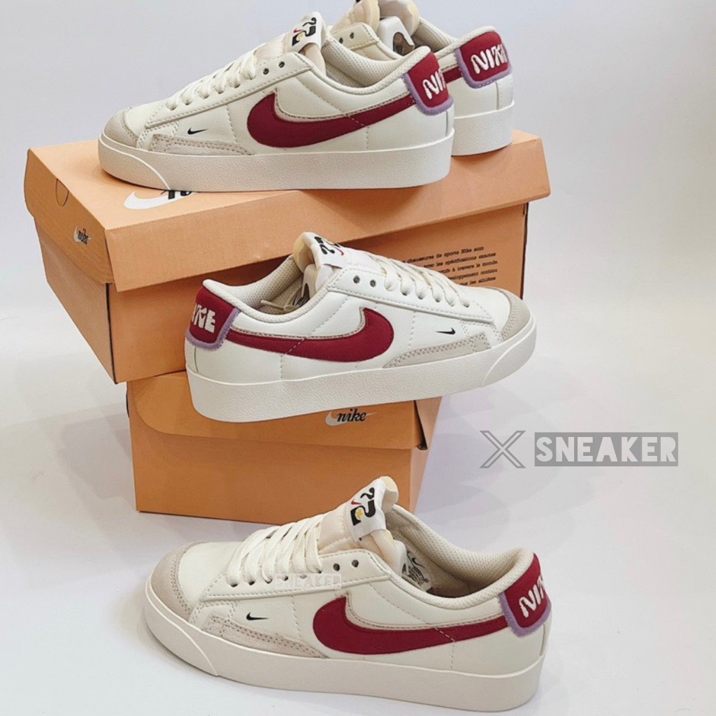 Giày Nike Blazer Mid ’77 Low, Giày Thể Thao Blazer Nam Nữ Màu Trắng Đen Đỏ Full Size Box Phụ Kiện