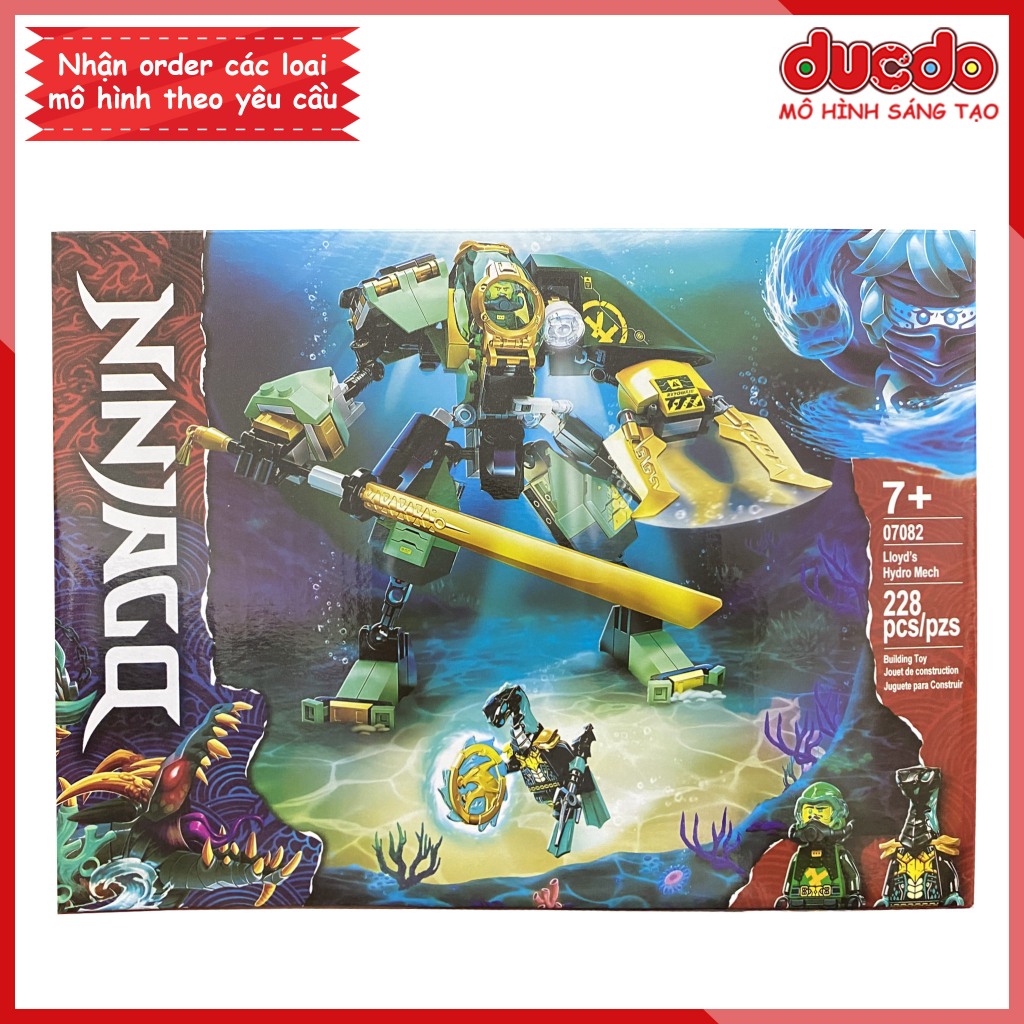 07082 TANK 60082 Lắp ghép Ninjago Chiến giáp Hydro của Lloyd - Đồ chơi Xếp hình Mô hình Ninja 71750 BLA LRI