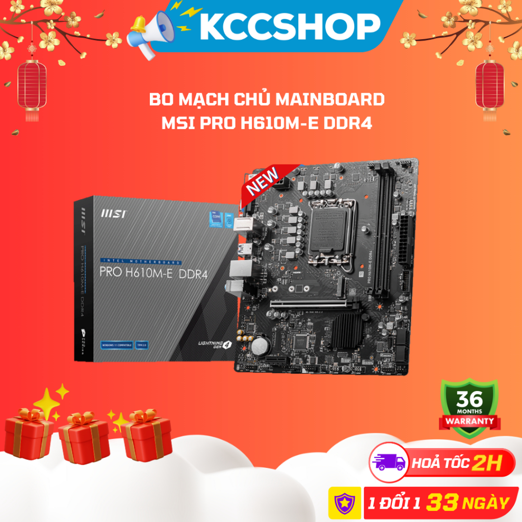 Bo Mạch Chủ Mainboard MSI PRO H610M-E DDR4 - Chính Hãng Bảo Hành 3 Năm