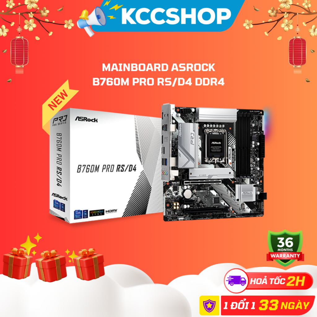 Mainboard ASRock B760M Pro RS/D4 DDR4 - Chính hãng