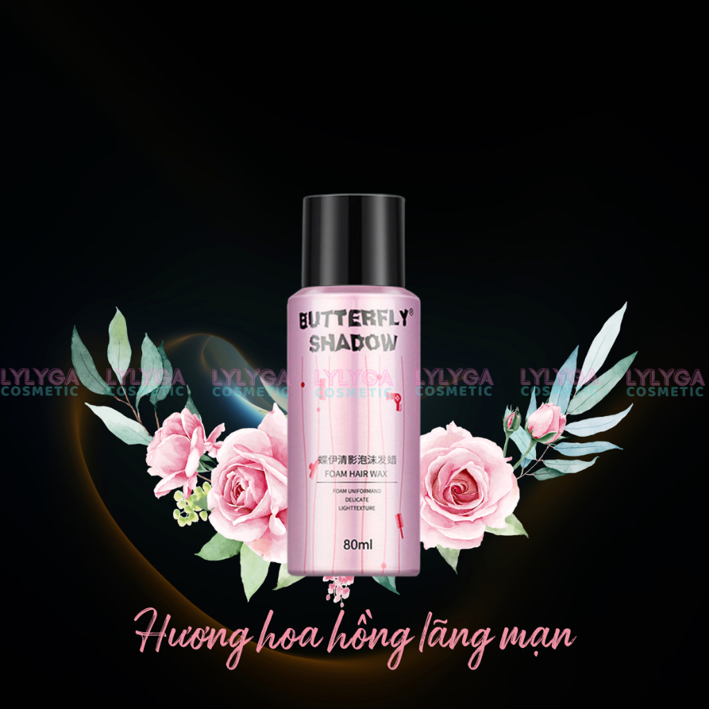Gôm mềm giữ nếp tóc nữ Butterfly Shadow 300ml 80ml keo bọt dạng mềm tạo kiểu và giữ nếp tóc uốn xoăn tự nhiên bồng bềnh