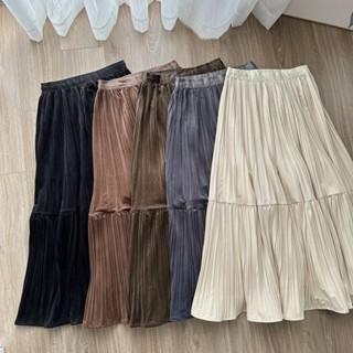  Chân Váy Nhung Xòe Tầng MINZ STORE Mã 6661 Thiết Kế Dáng Dài Phong Cách Công Sở 