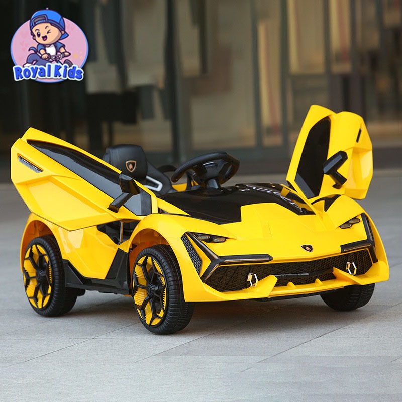 Xe ô tô điện cho bén Siêu xe hơi điện Lamborghini NEL-603 có điều khiển từ xa chân ga tư lái Royal Kids