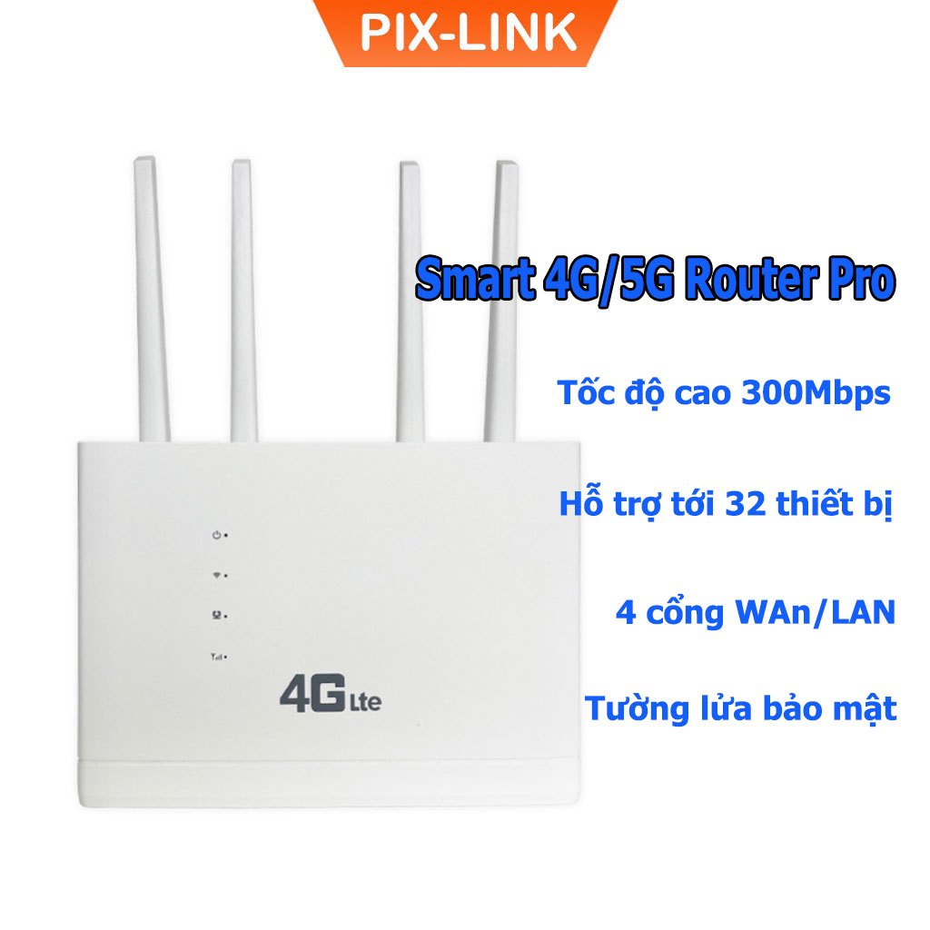 Bộ phát wifi từ sim 4G Pixlink CPE 806 tốc độ cao 300Mbps, router wifi không dây tích hợp nhiều cổng WAN/LAN