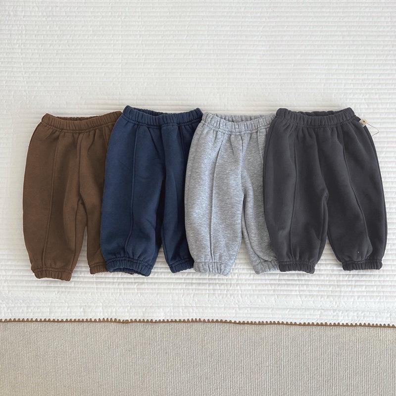 TE462 - Quần nỉ bông không xù dày dặn, mềm mại cho bé trai bé gái bo gấu chắn gió tốt size 9-17kg