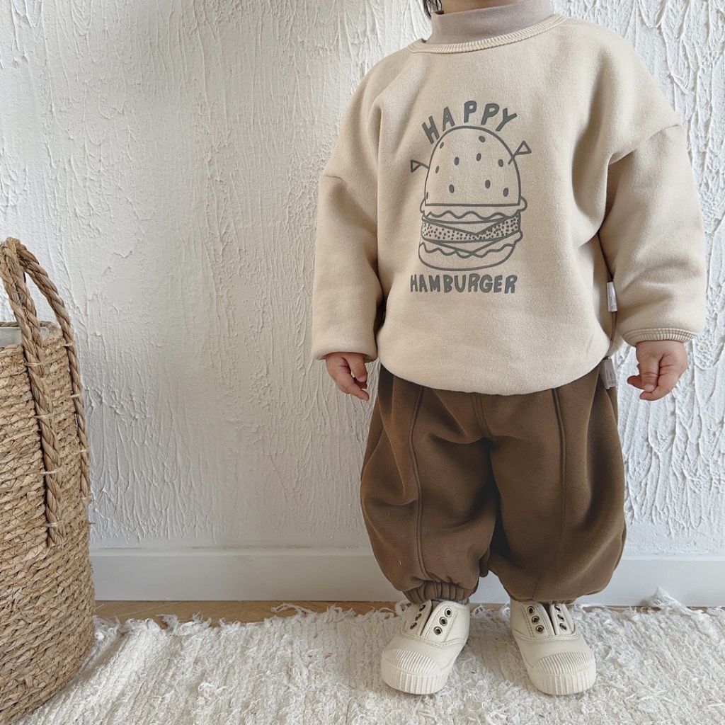 TE462 - Quần nỉ bông không xù dày dặn, mềm mại cho bé trai bé gái bo gấu chắn gió tốt size 9-17kg