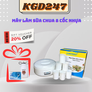 Máy làm sữa chua Chefman 8 cốc nhựa cao cấp - giúp làm sữa chua ngon - an toàn cho sức khỏe, bảo hành 12 tháng
