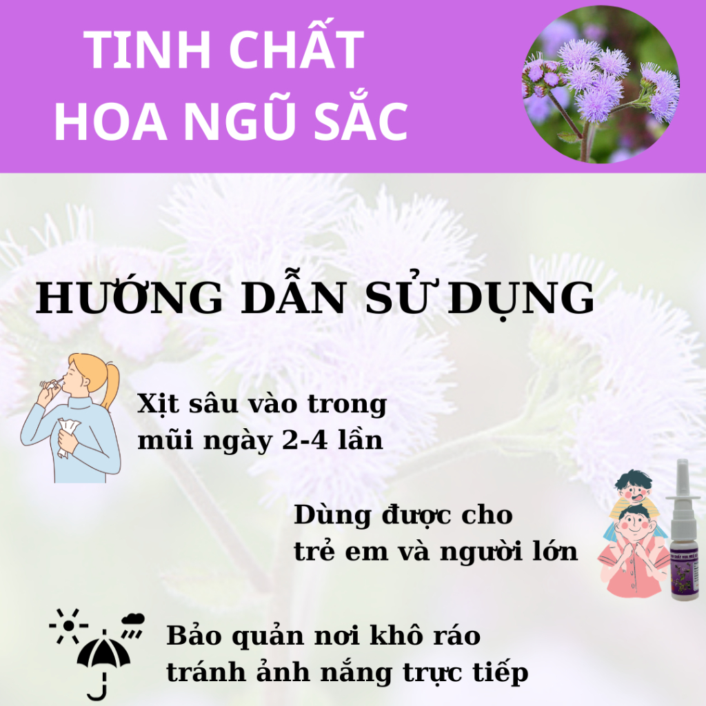 Tinh Chất Hoa Ngũ Sắc Lê Minh Anh Giúp Giảm Các Triệu Chứng Xoang Mũi Dị Ứng 10ML