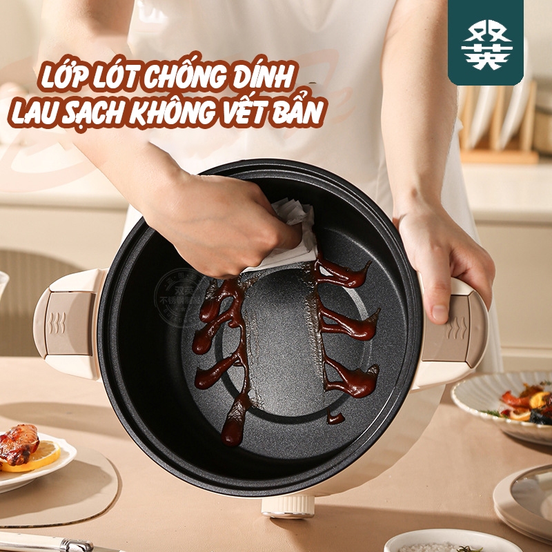 Nồi Áp Suất Đa Năng TEWI KAIERSHI JJ-24 Dung Tích 5L Size 24cm Công Suất 800W, 4 Chế Độ Lẩu, Hầm, Soup, Nấu Cơm