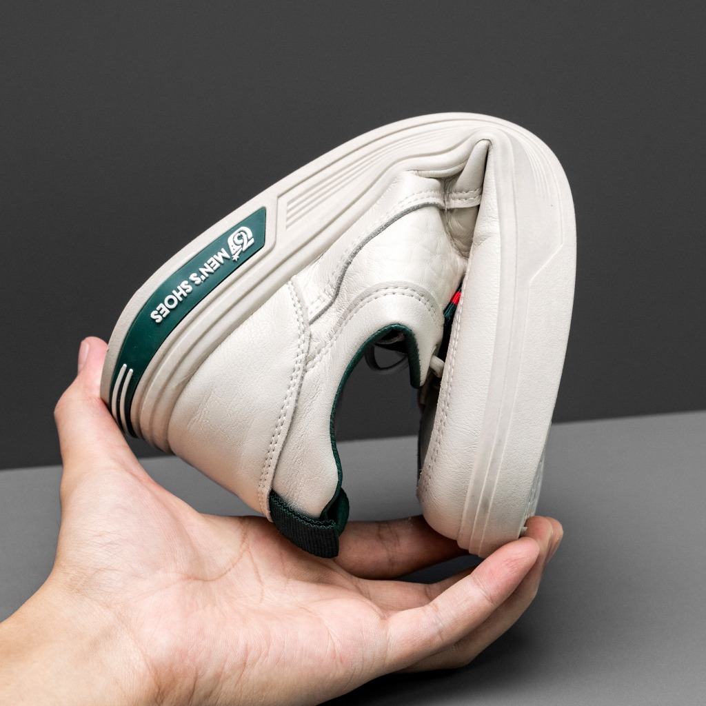 Giày Thể Thao Nam Sneaker ZANISTO CS954 Đế Cao Su Siêu Êm Chất Da Cao Cấp Bền Bỉ Màu Trắng