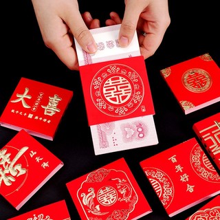 Giấy Song Hỷ đỏ kẹp tiền nạp tài mùa cưới